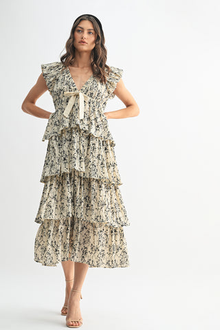 Floral Tiered Midi Dress