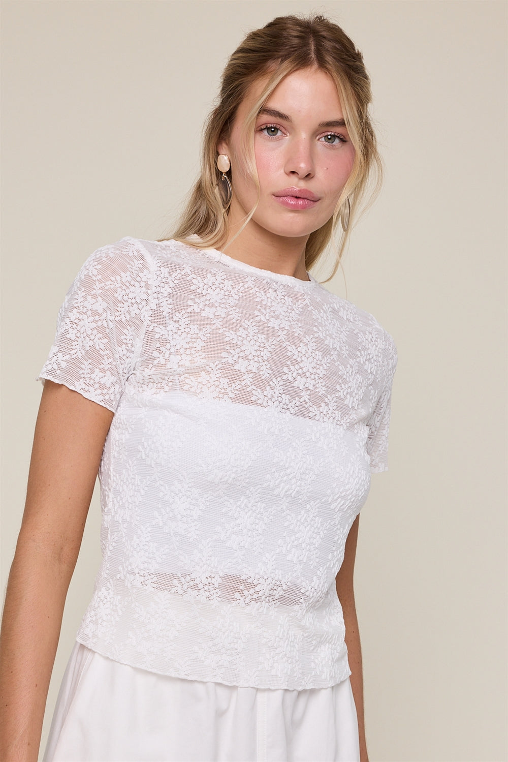 Floral Lace Knit Top