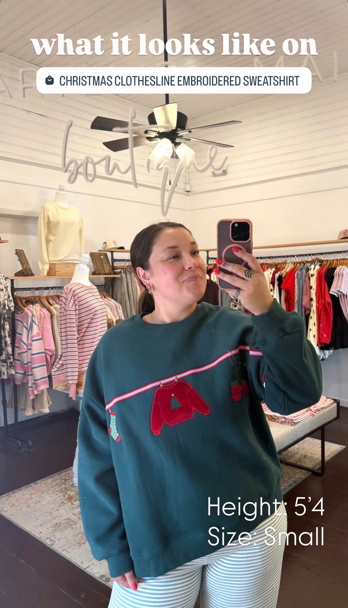 Christmas Clothesline Embroidered Sweatshirt