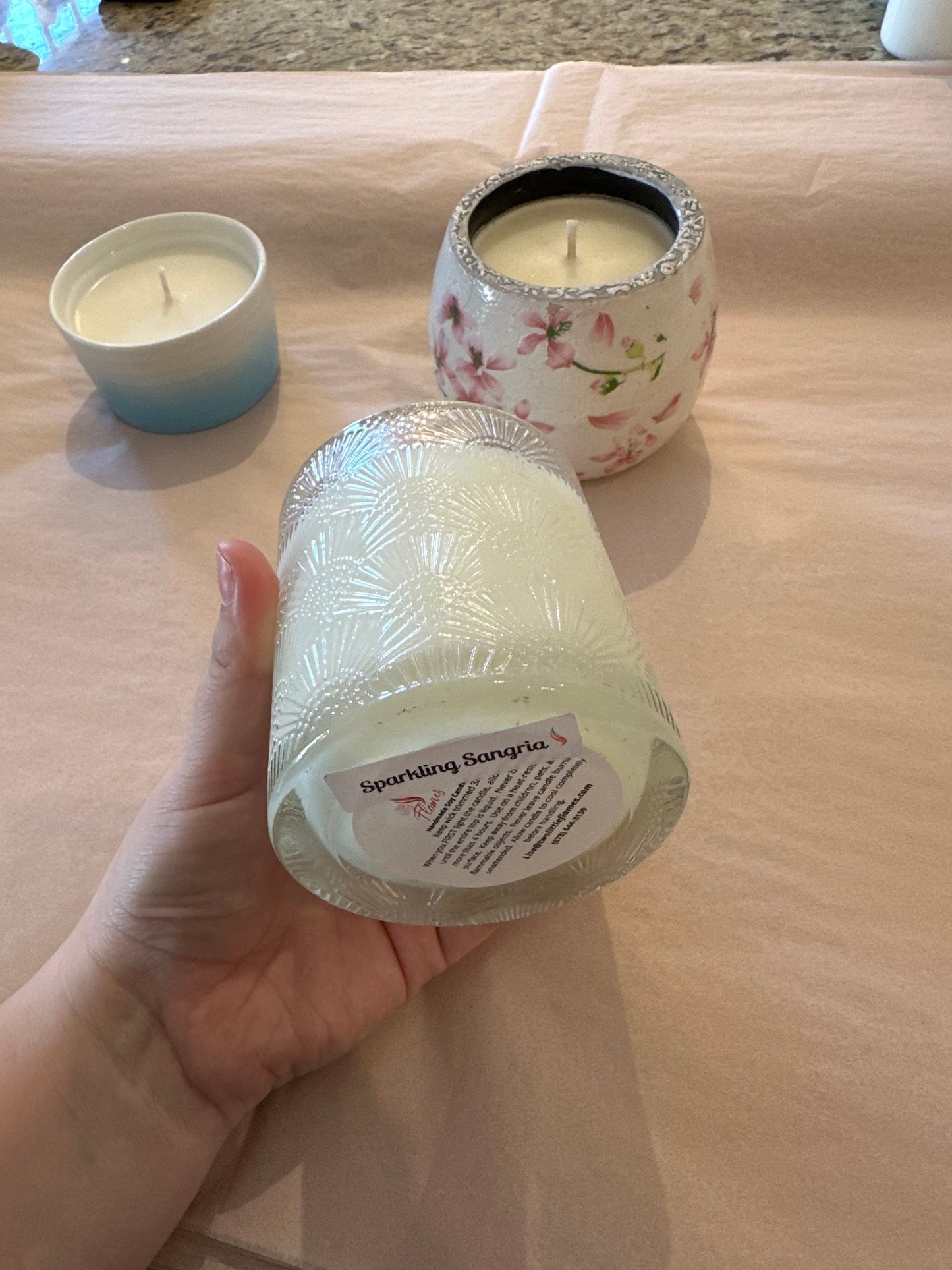 Clear Textured Glass Candle