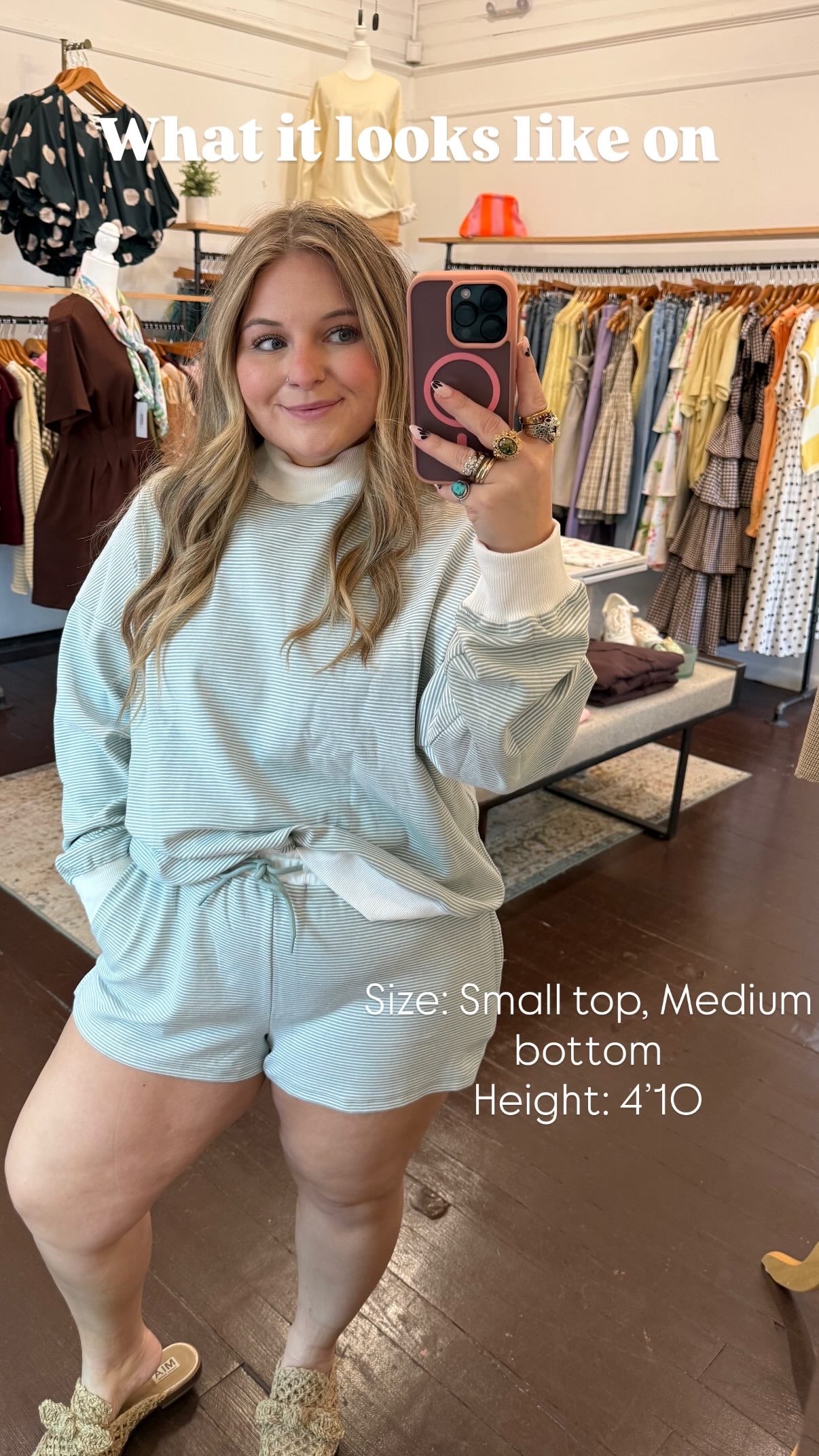 Mock Neck Stripe Sweatshirt