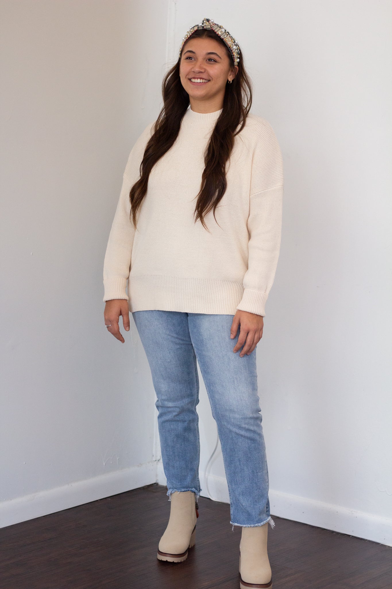 High Neck Chunky Knit Sweater
