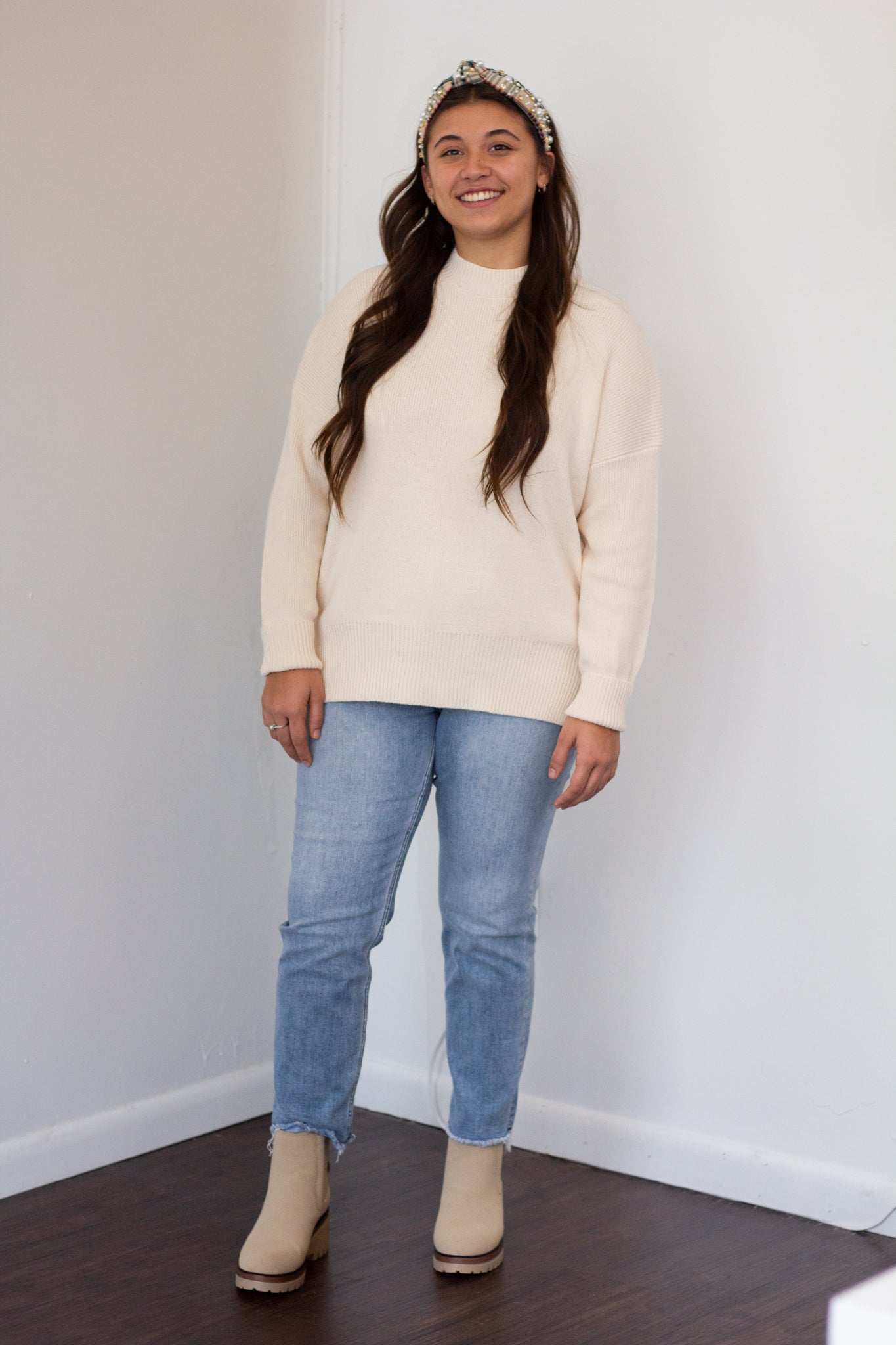 High Neck Chunky Knit Sweater