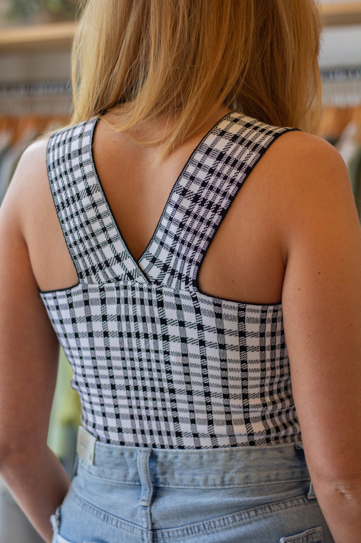 Plaid Wide Strap Brami