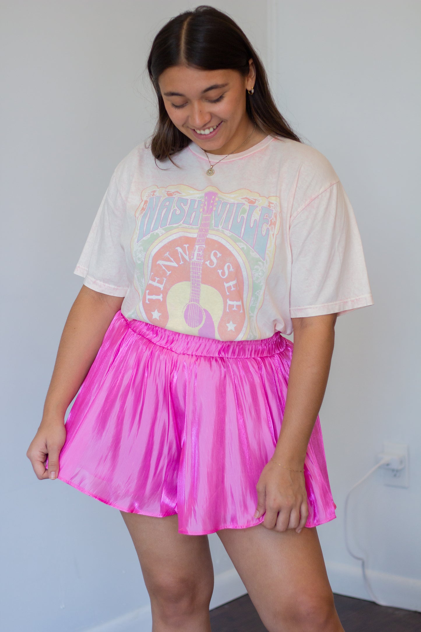 Flowy Elastic Waist Shorts