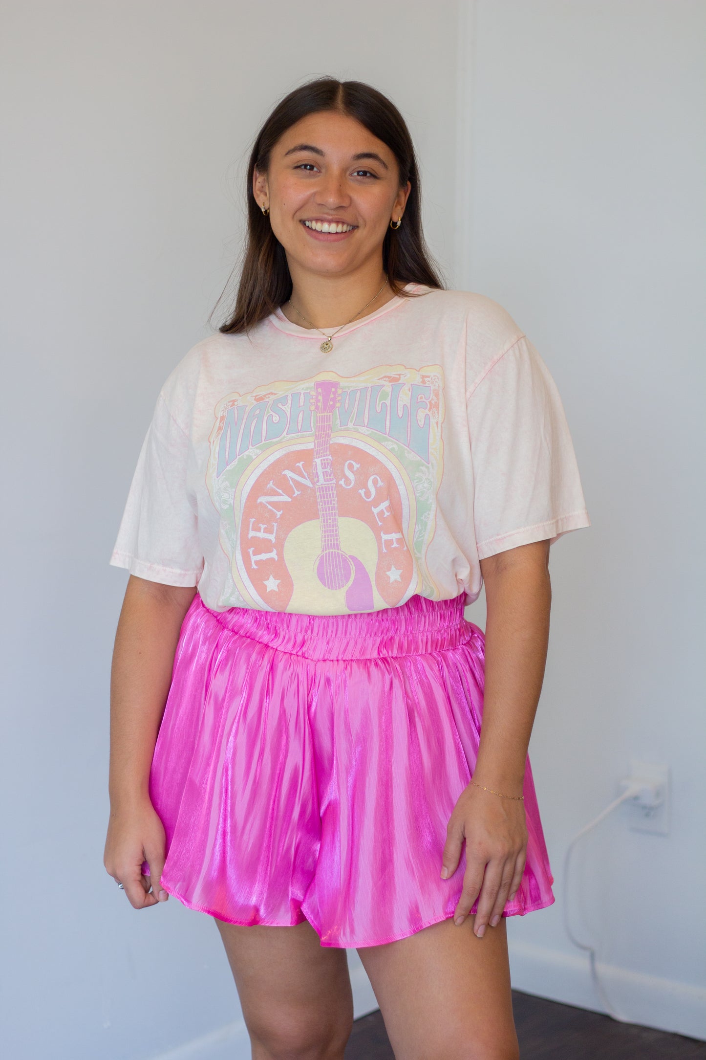 Flowy Elastic Waist Shorts