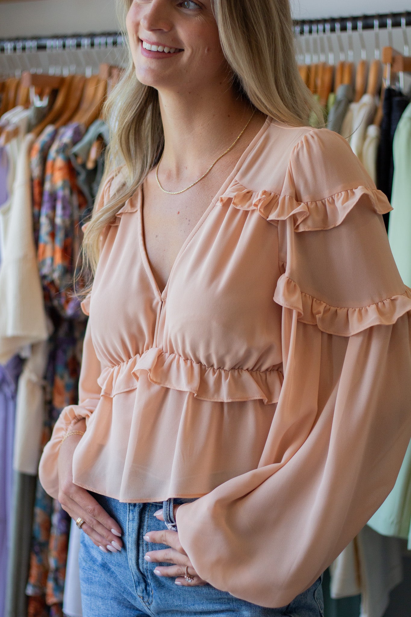 Ballerina Ruffle Detail Top