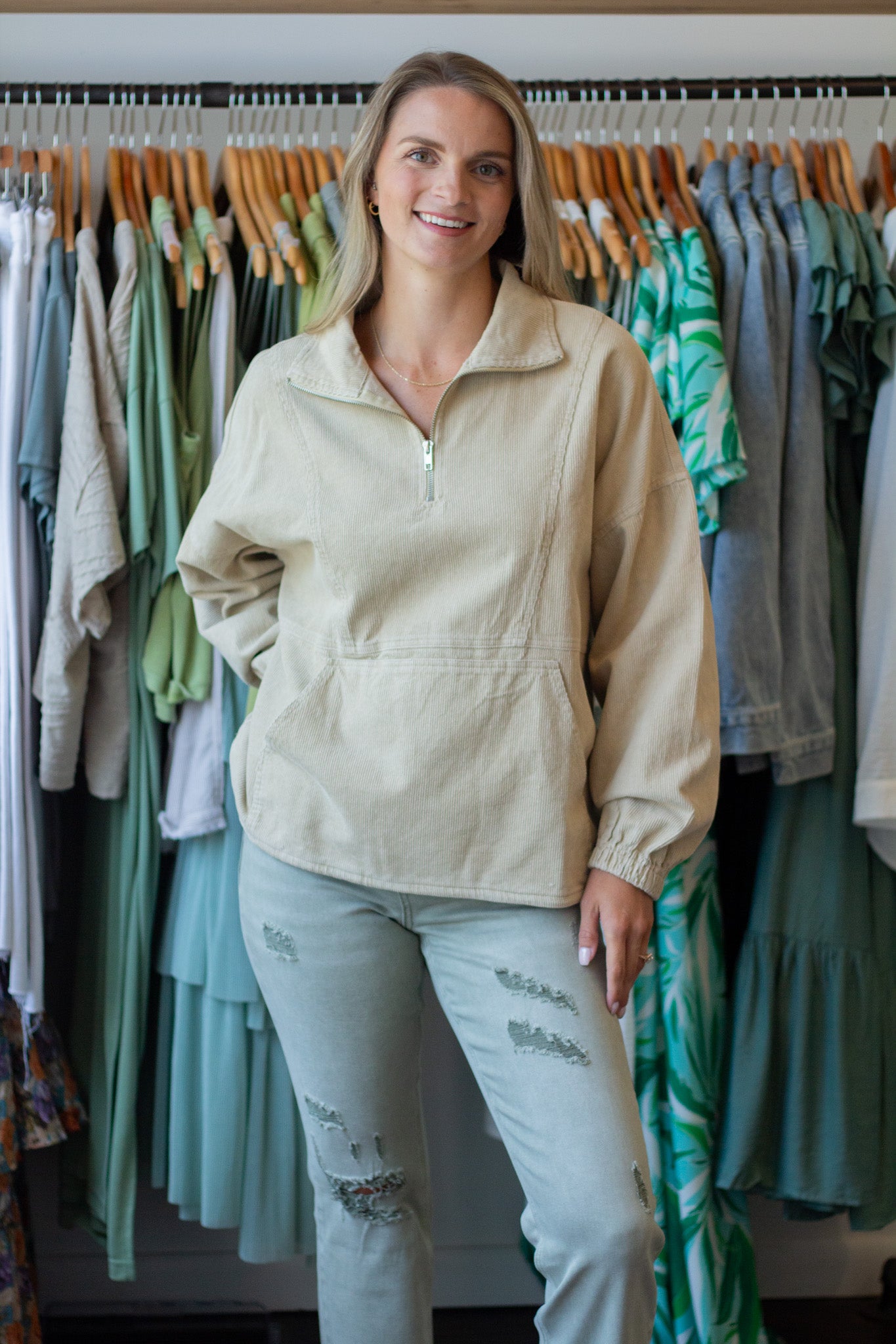 Half Zip Oversized Pullover