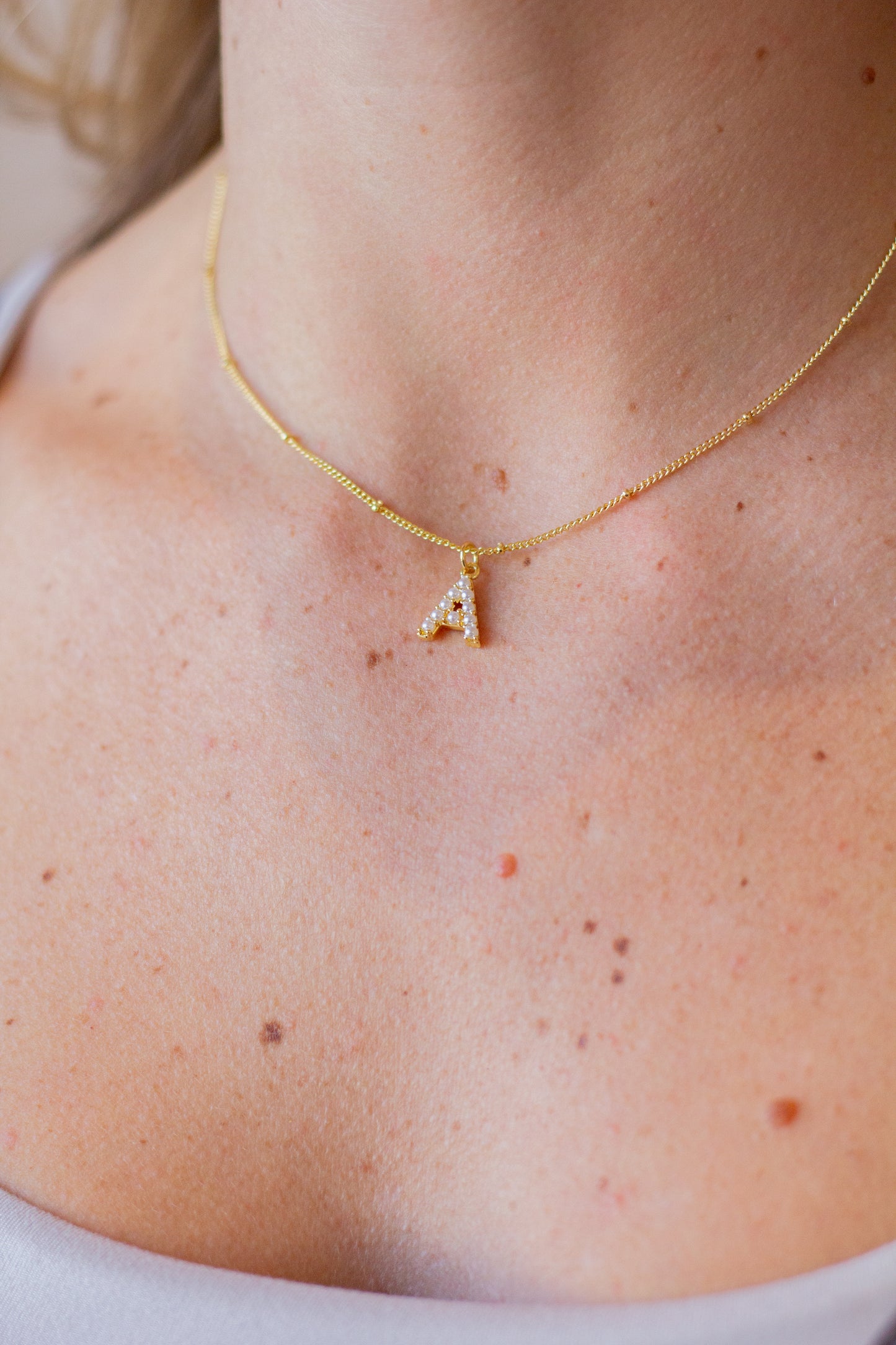 Pearl Initial Necklace