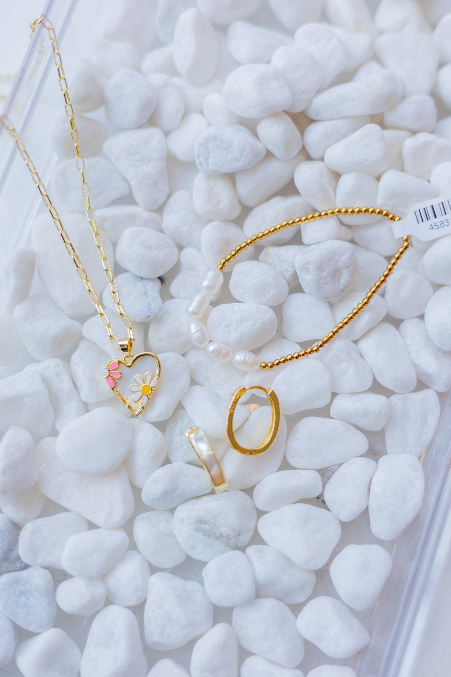 Pearl Flower Heart Necklace