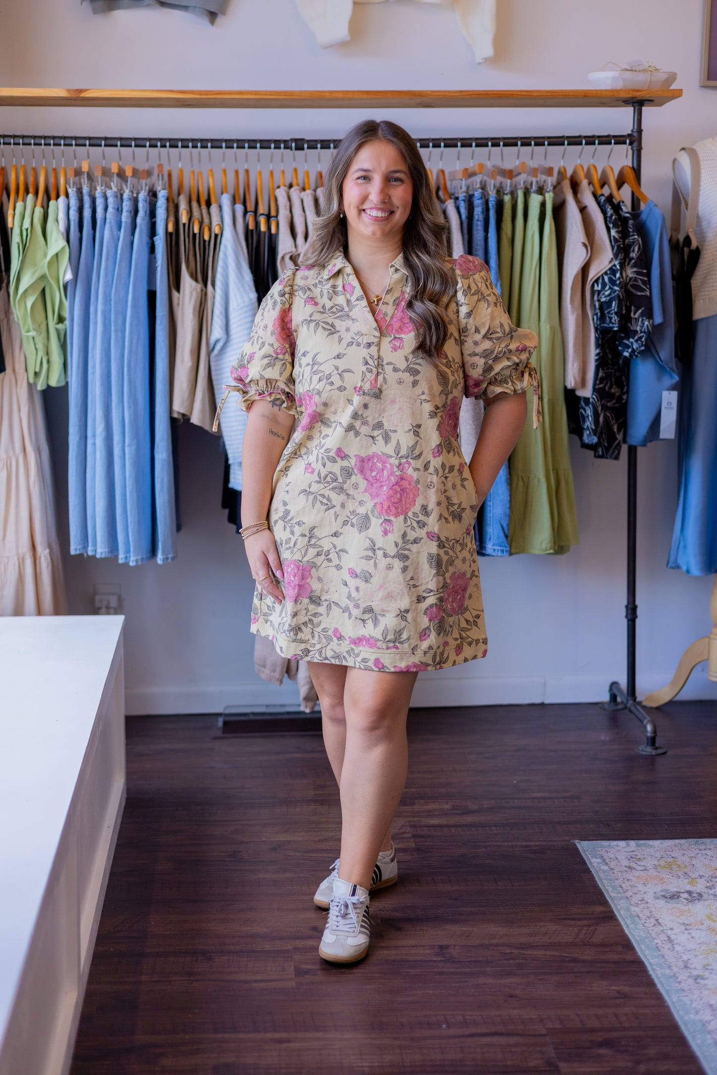 Floral Collared Mini Dress