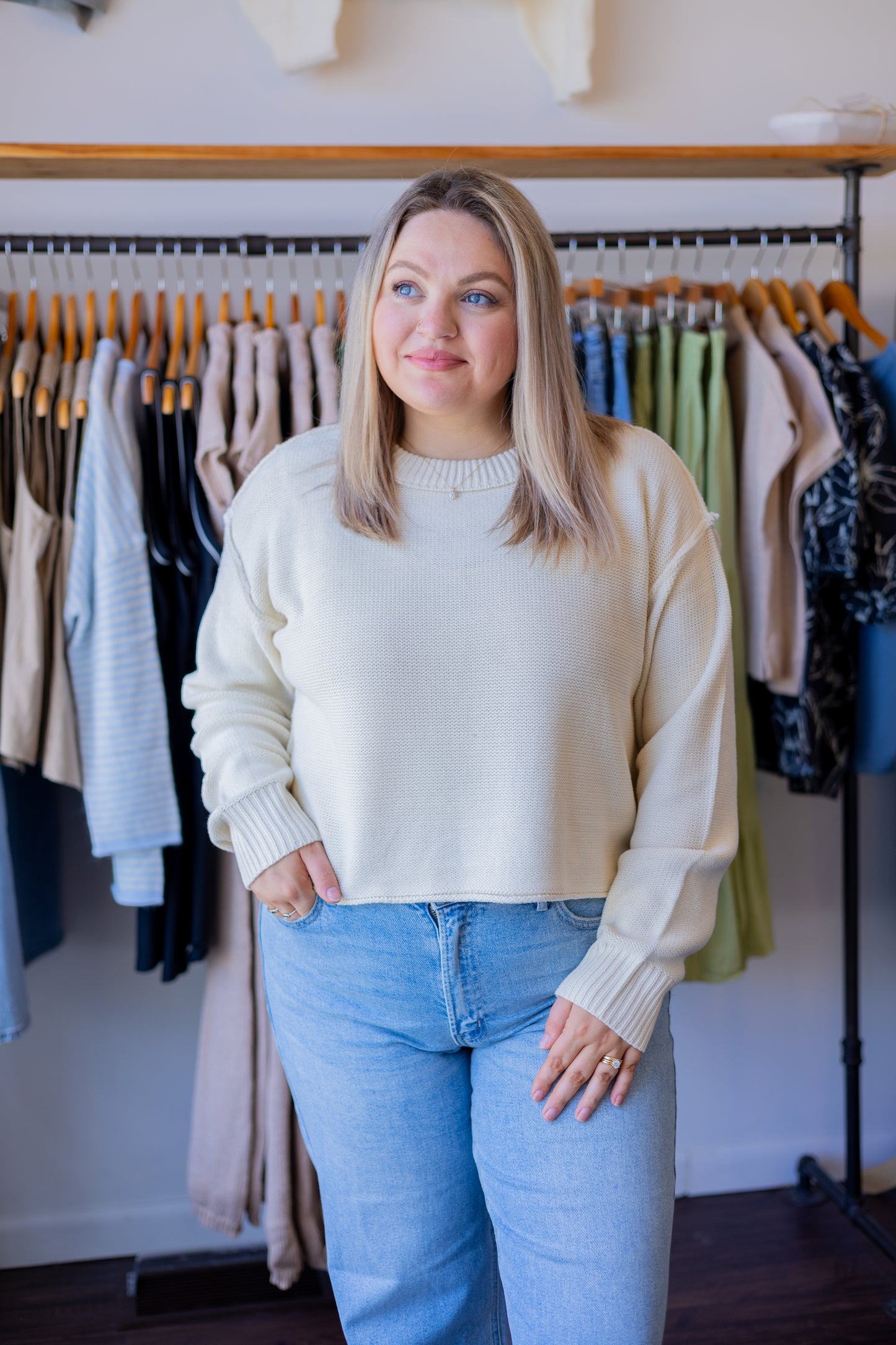Cropped Oversized Sweater