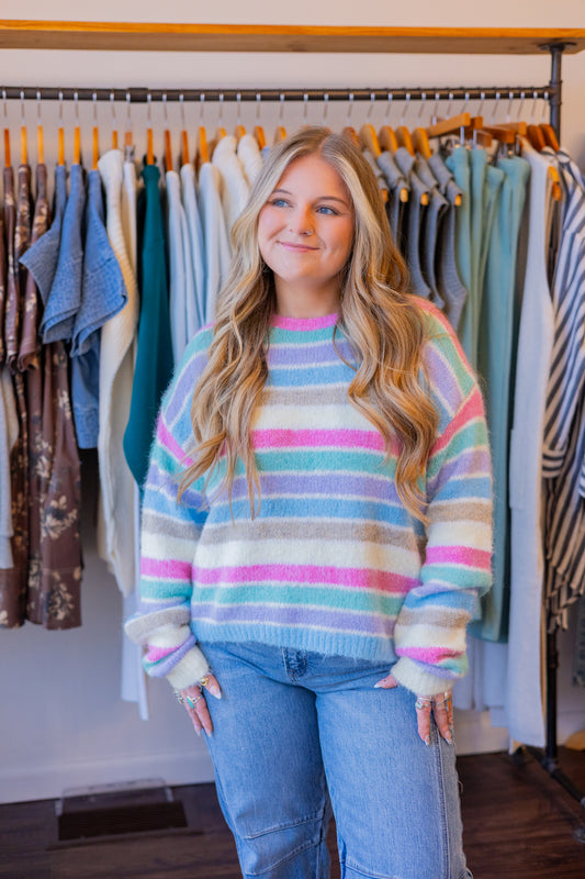 Brushed Multi-Striped Sweater