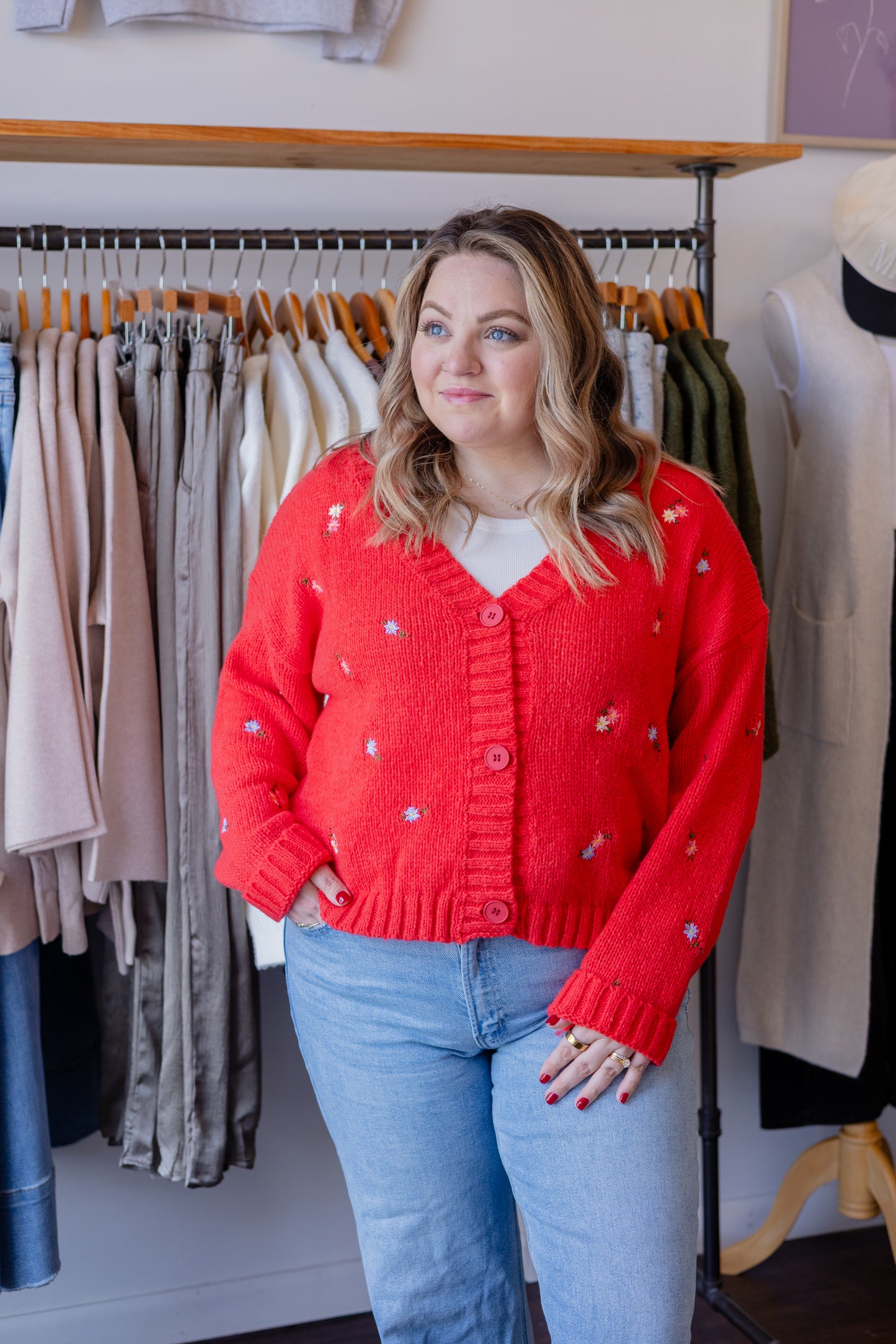 Floral Embroidered Cardigan