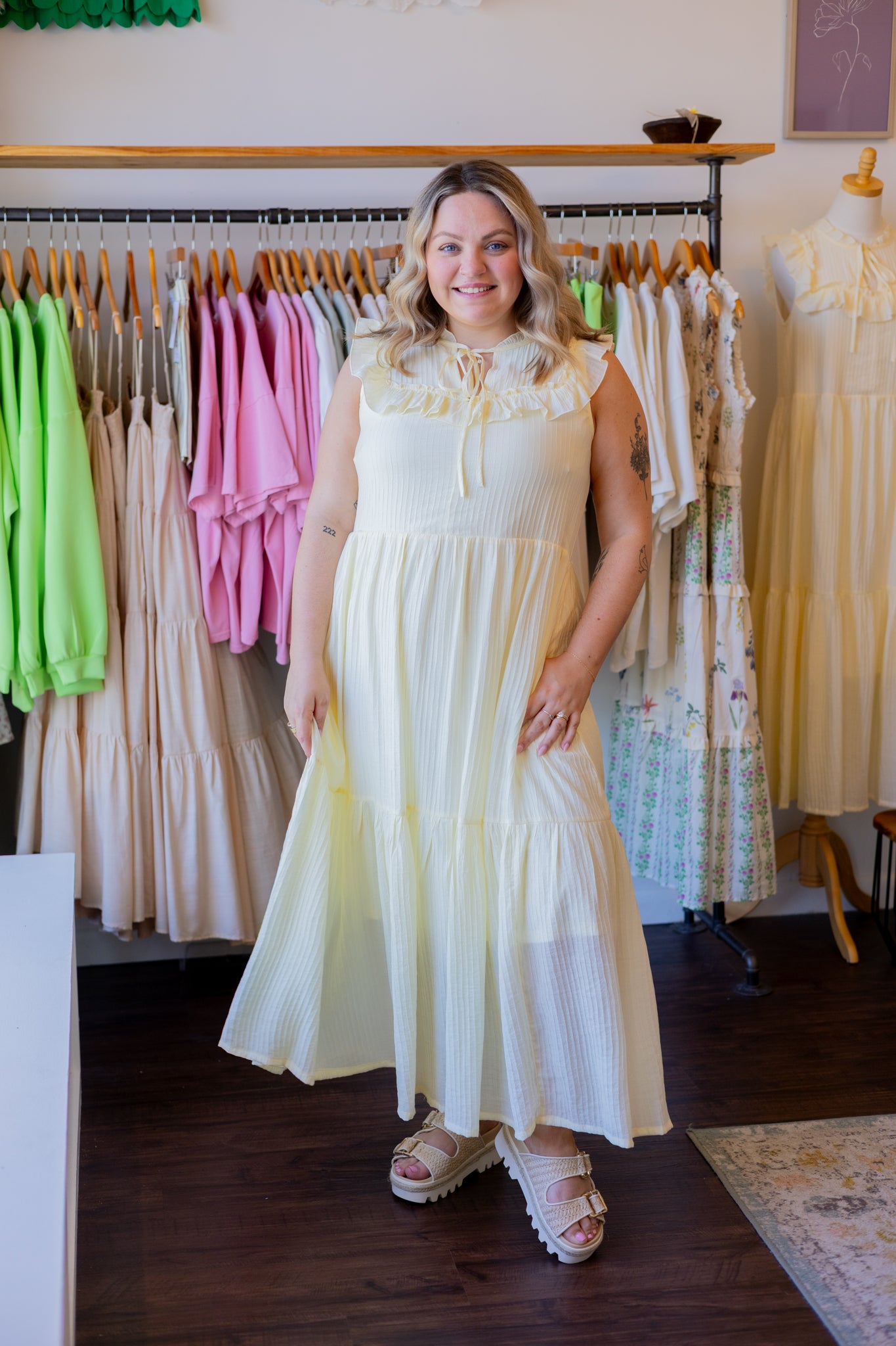 Striped Ruffle Tiered Maxi Dress