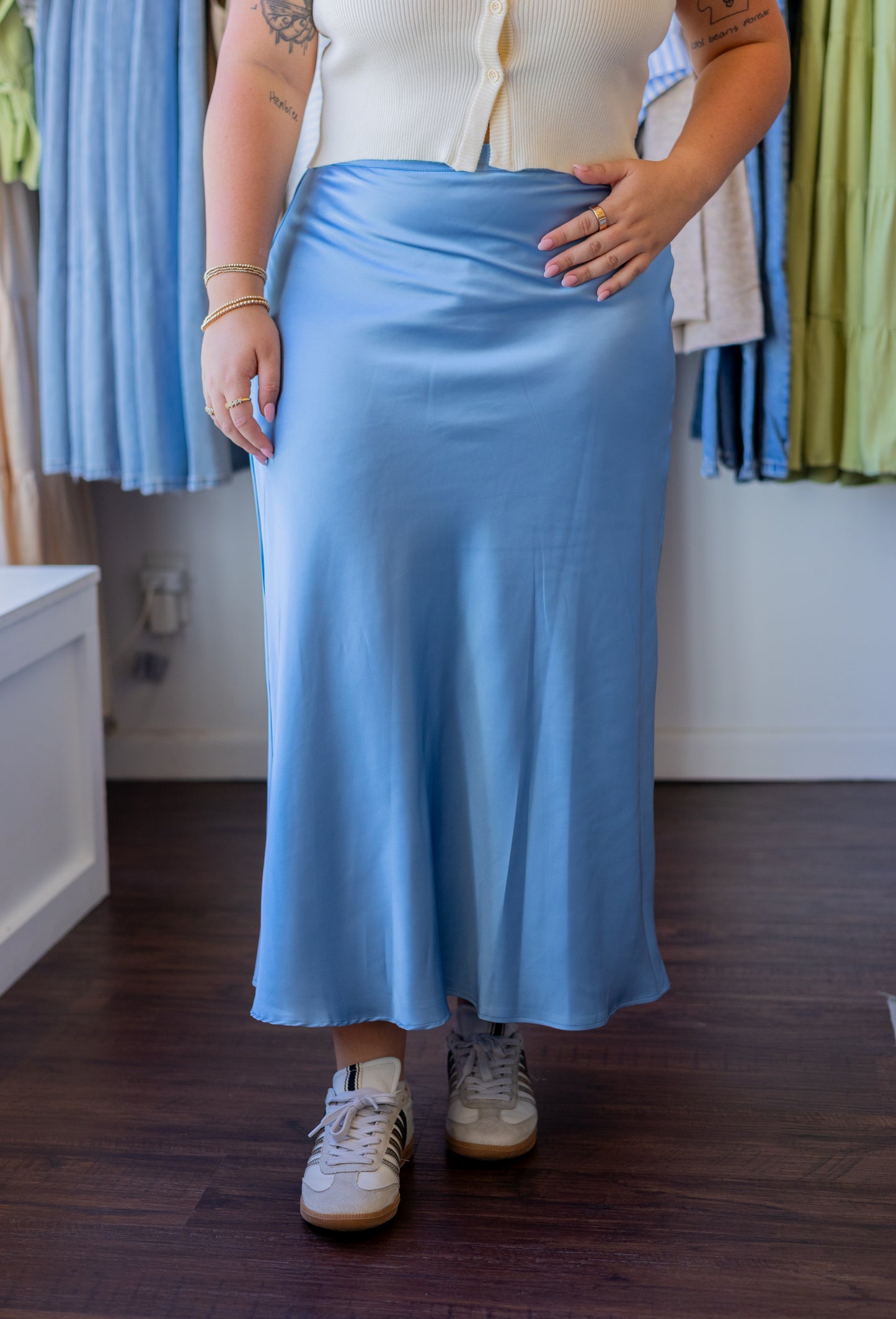 Satin Midi Skirt