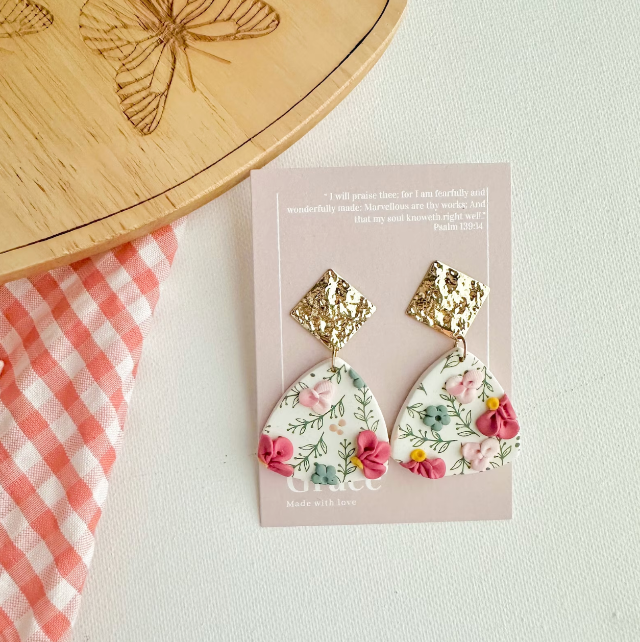 Spring Floral Clay Earrings