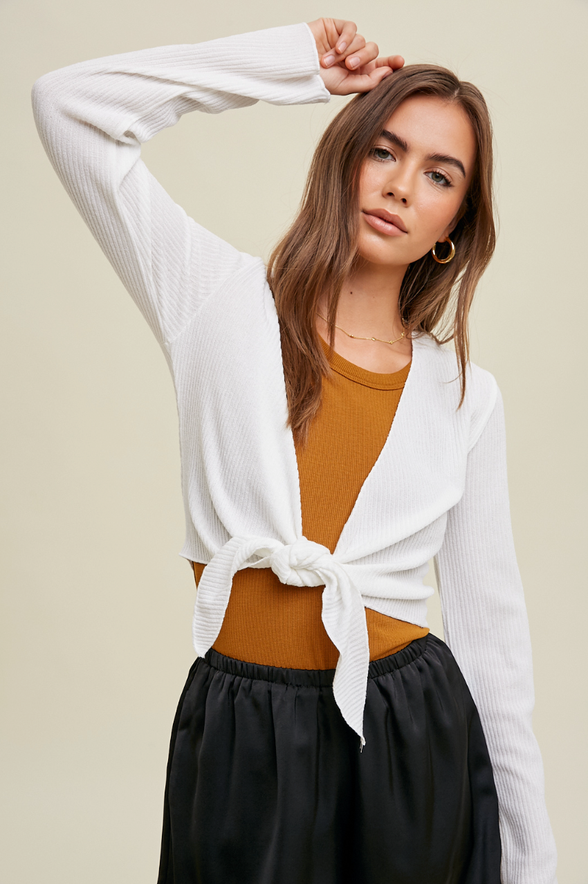 Ribbed Front Tie Cover-Up