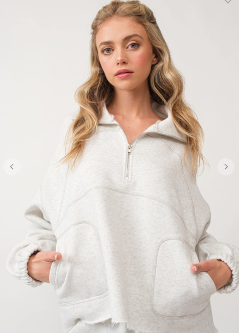 Raelyn Oversized Half-Zip Top