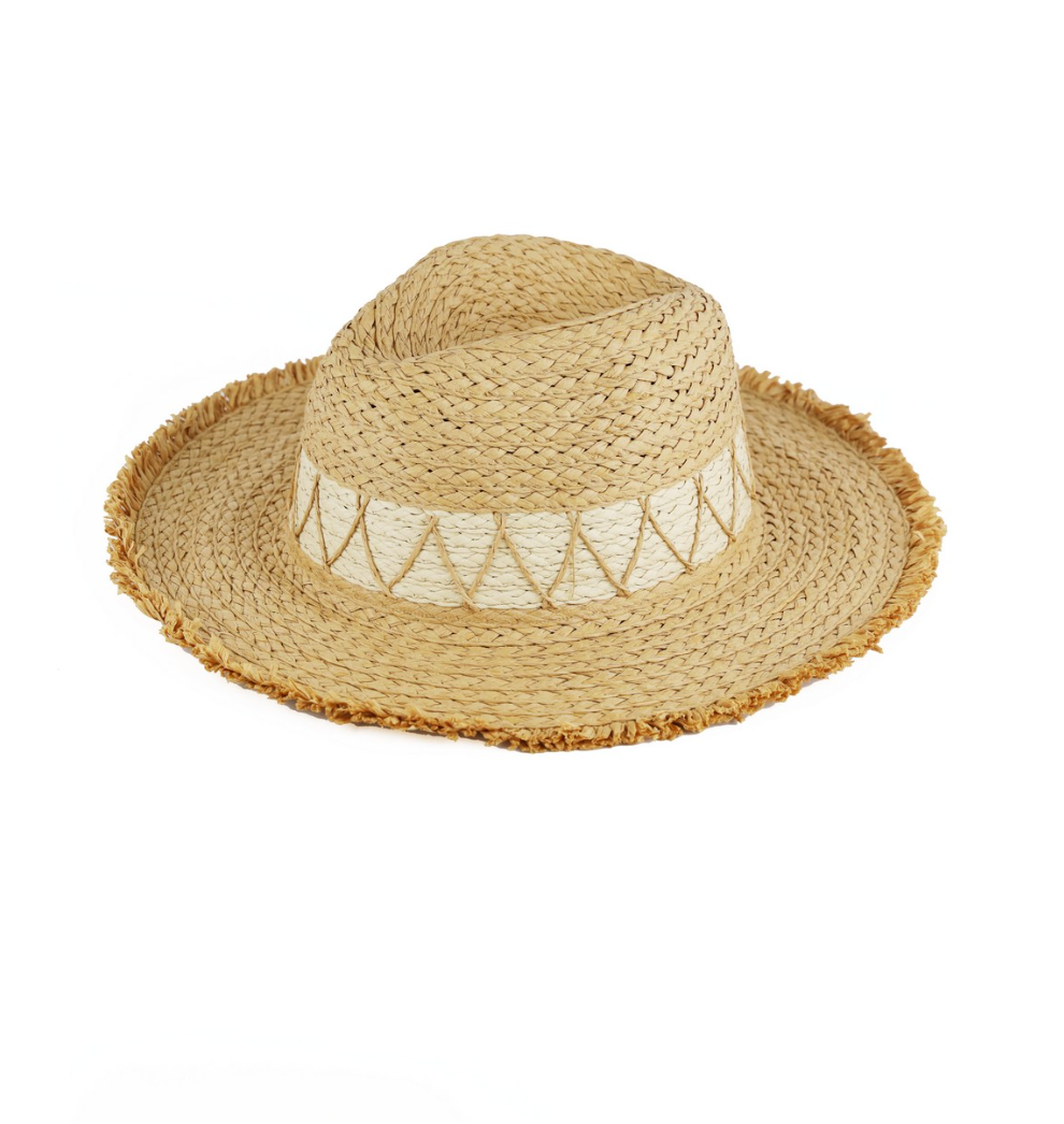 Chevron Band Straw Hat