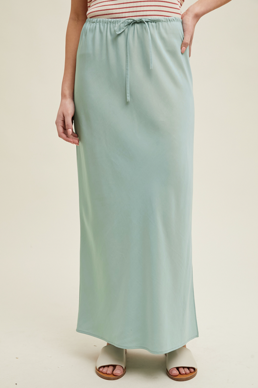 Tencel Midi Slip Skirt