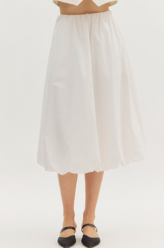 Bubble Hem Midi Skirt