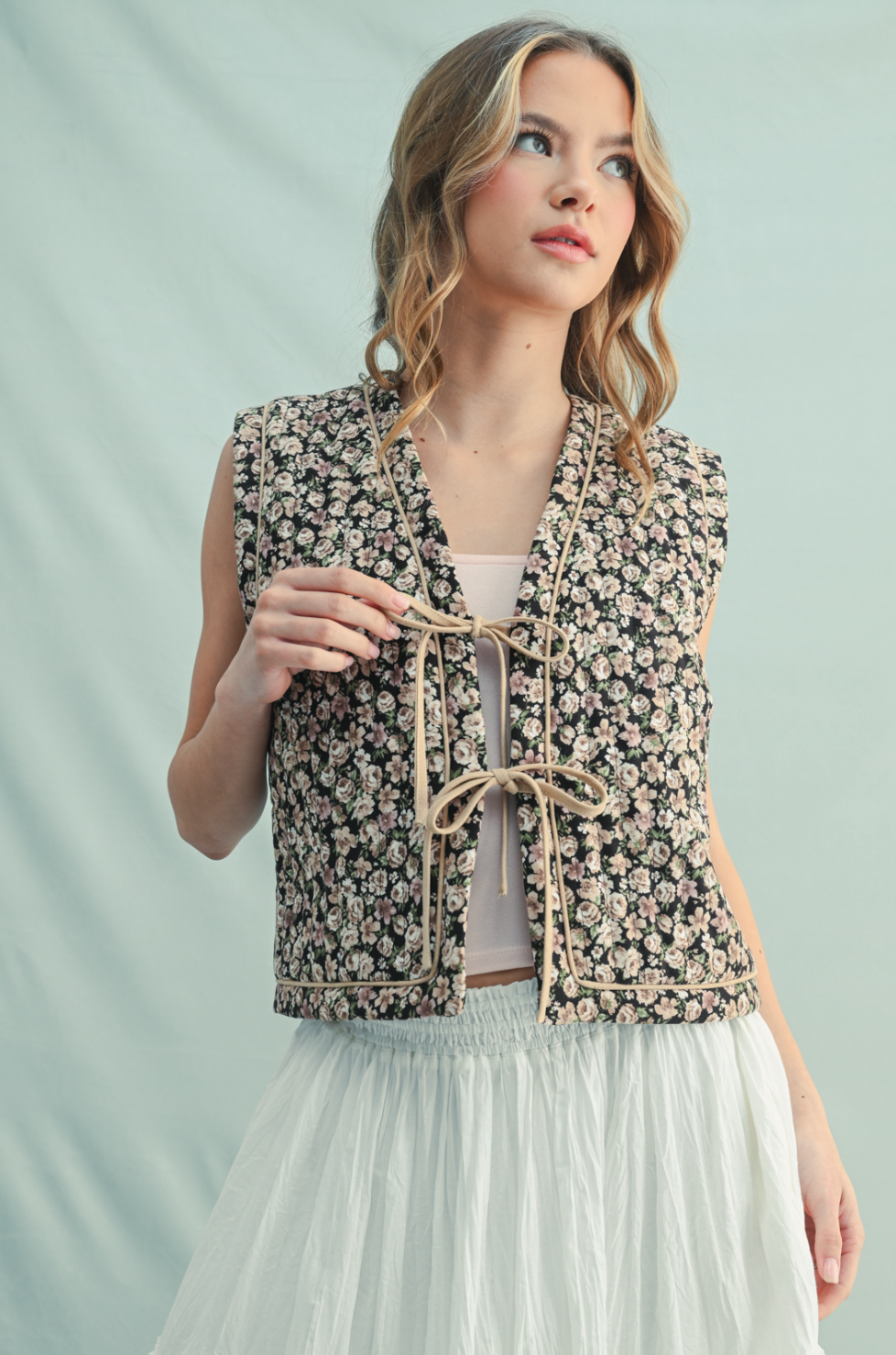 Floral Quilted Vest