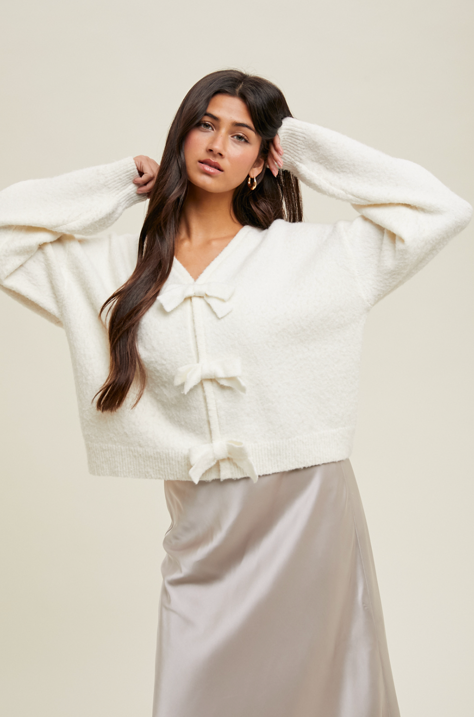 Brushed Bow Detail Sweater