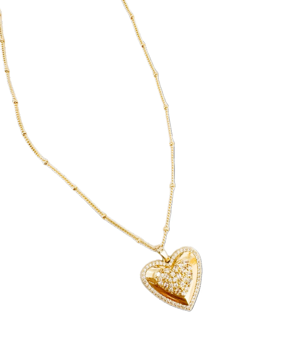 Crystal Bubble Heart Necklace