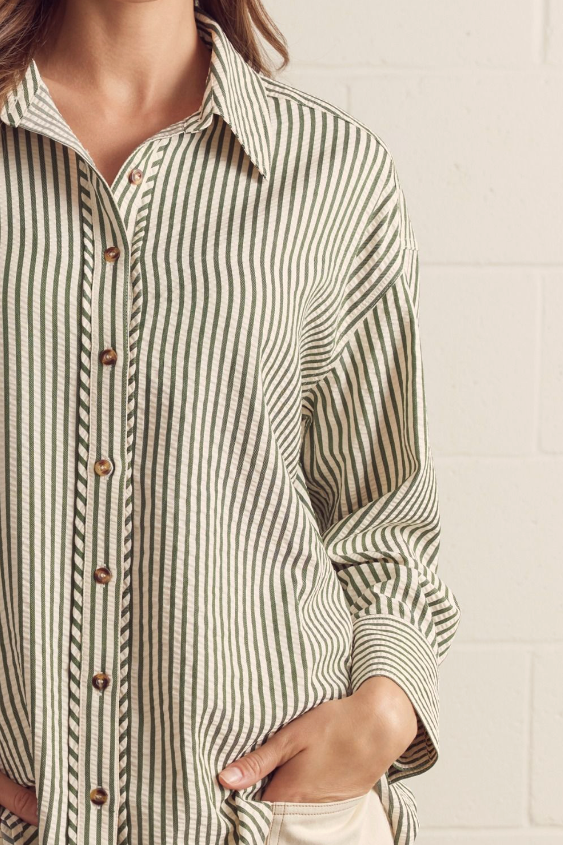 Striped Button Down Blouse