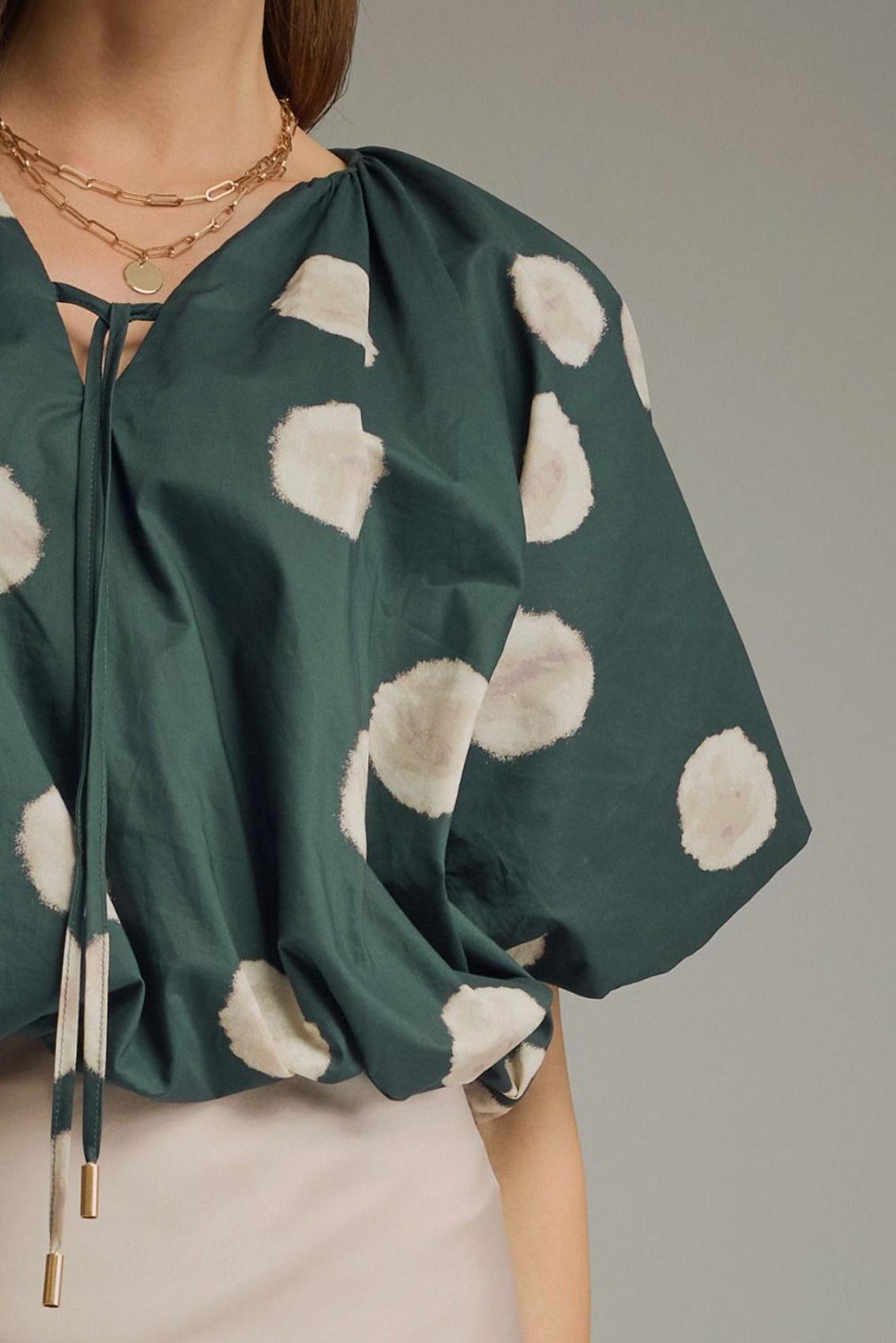 Polka Dot Bubble Hem Top