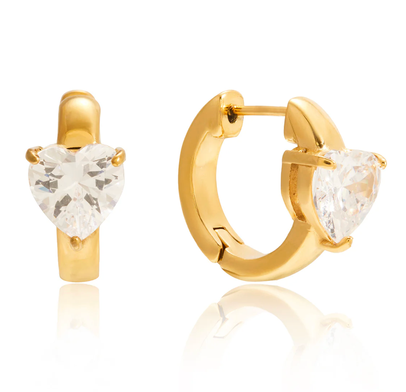 Diamond Heart Hoops