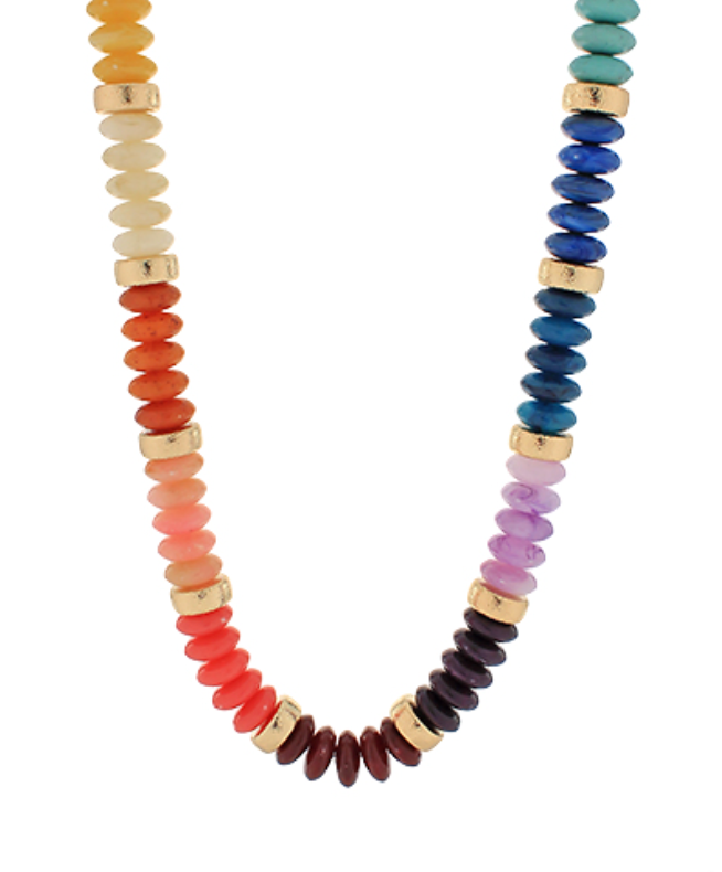Wide Bead Stone Necklace