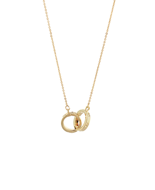 Linked Nail Head Ring Necklace
