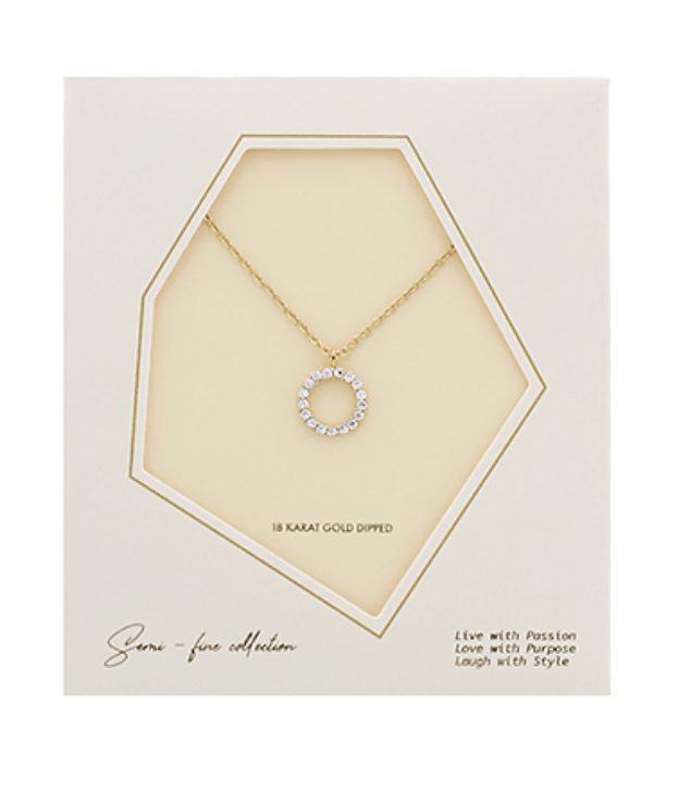 Pave Ring Pendant Necklace