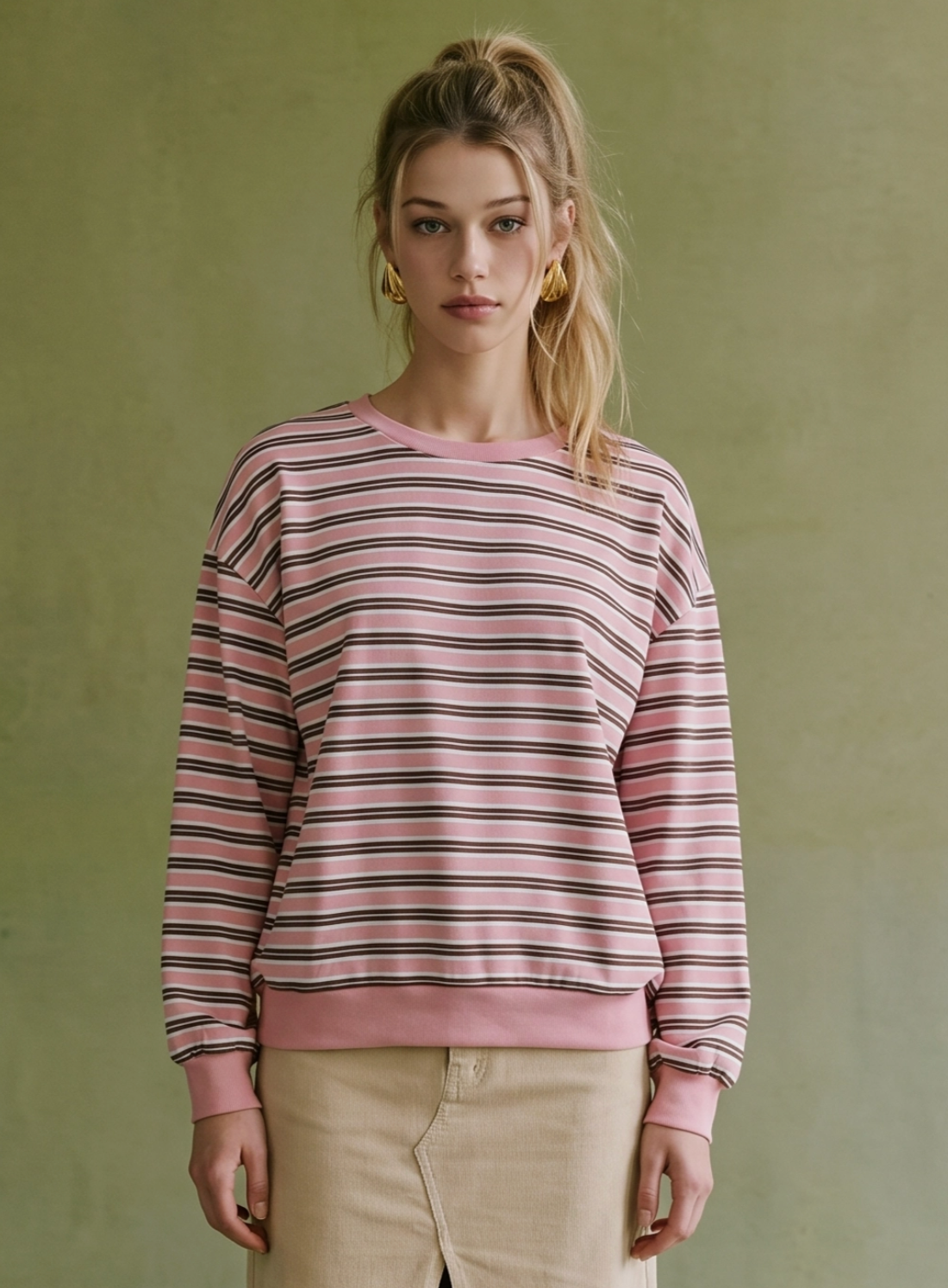 Stripe Oversized Crewneck