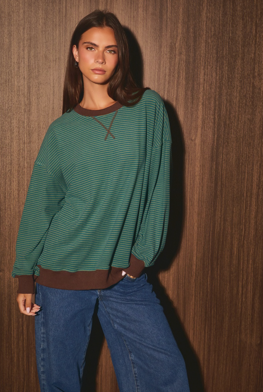 Contrast Trim Pullover