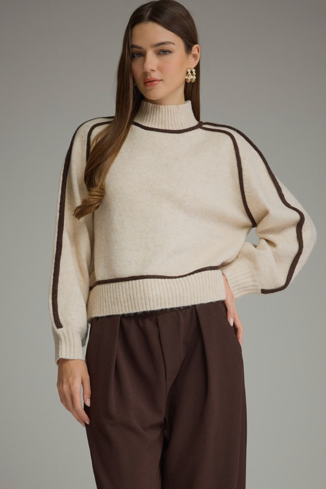 Contrast Trim Sweater