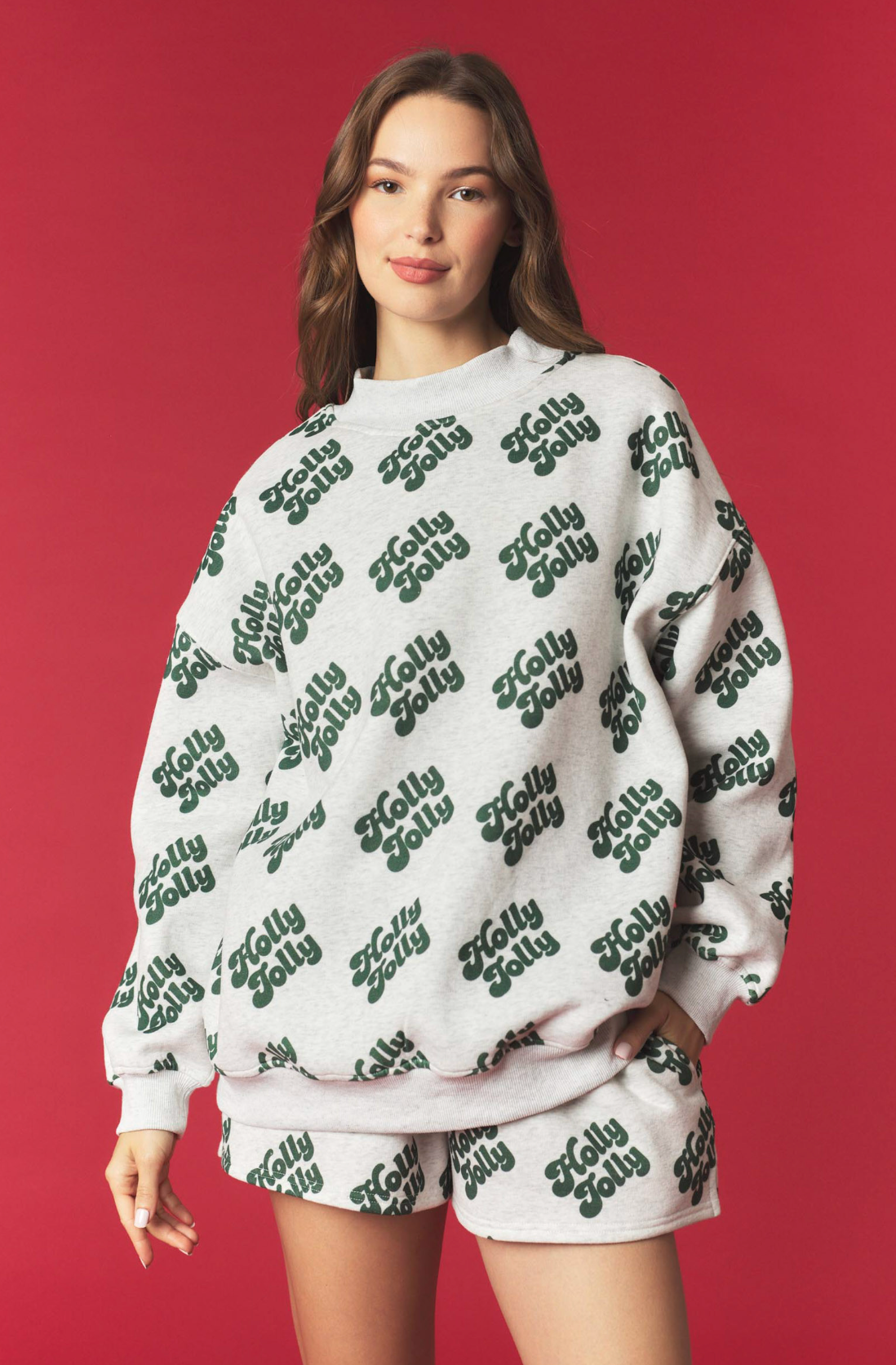 'Holly Jolly' Printed Shorts