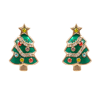 Christmas Tree Crystal Drop Earrings