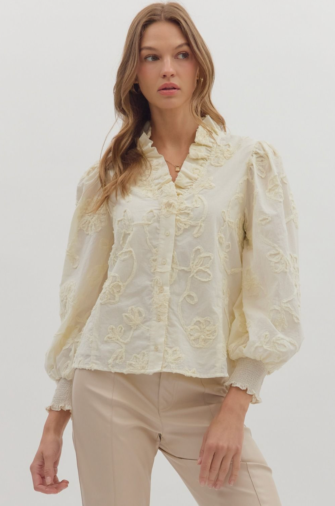 Floral Applique Blouse