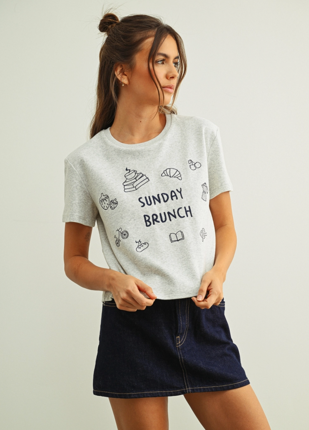 Sunday Brunch Embroidered T-Shirt