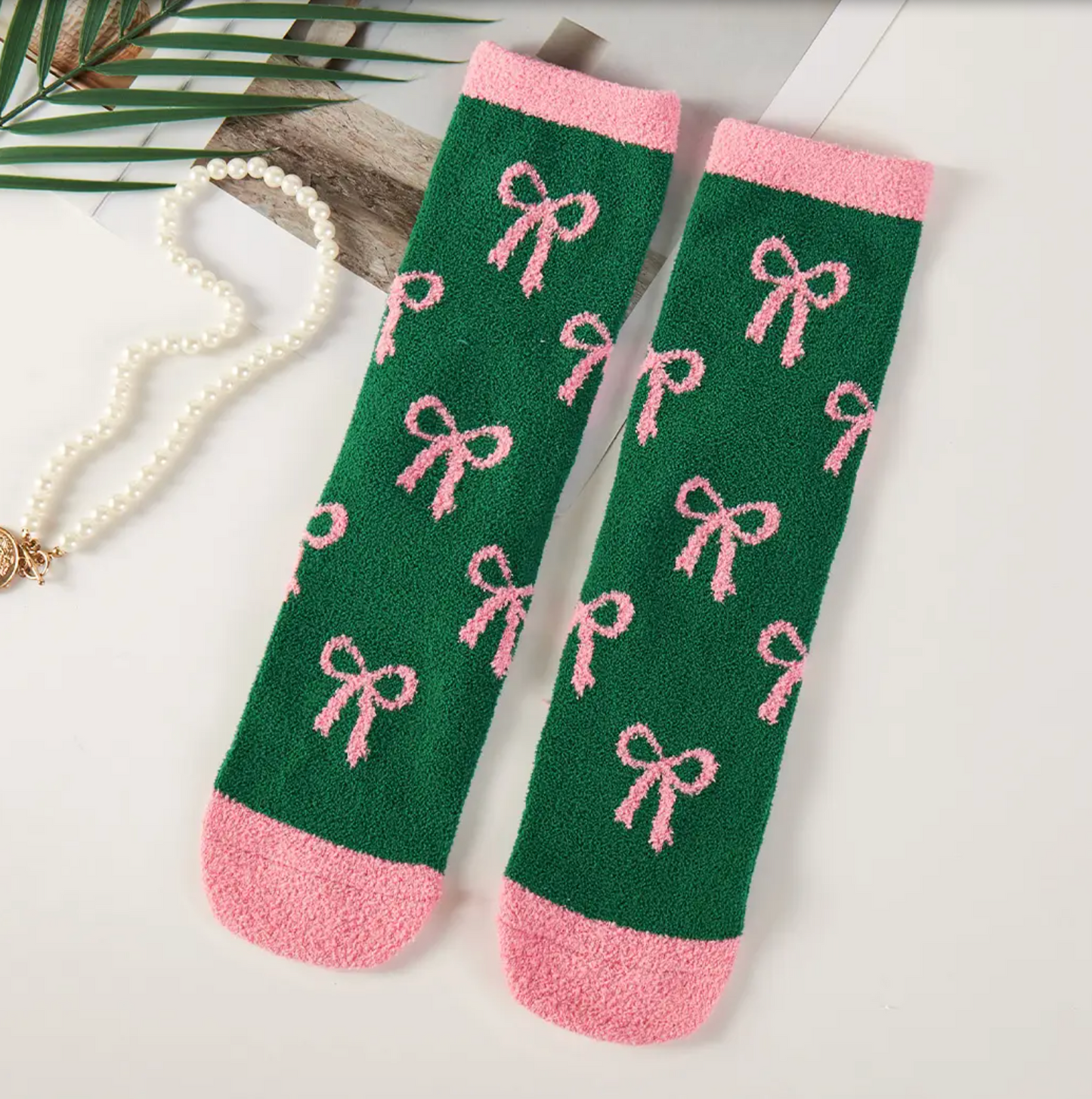 Green Printed Socks