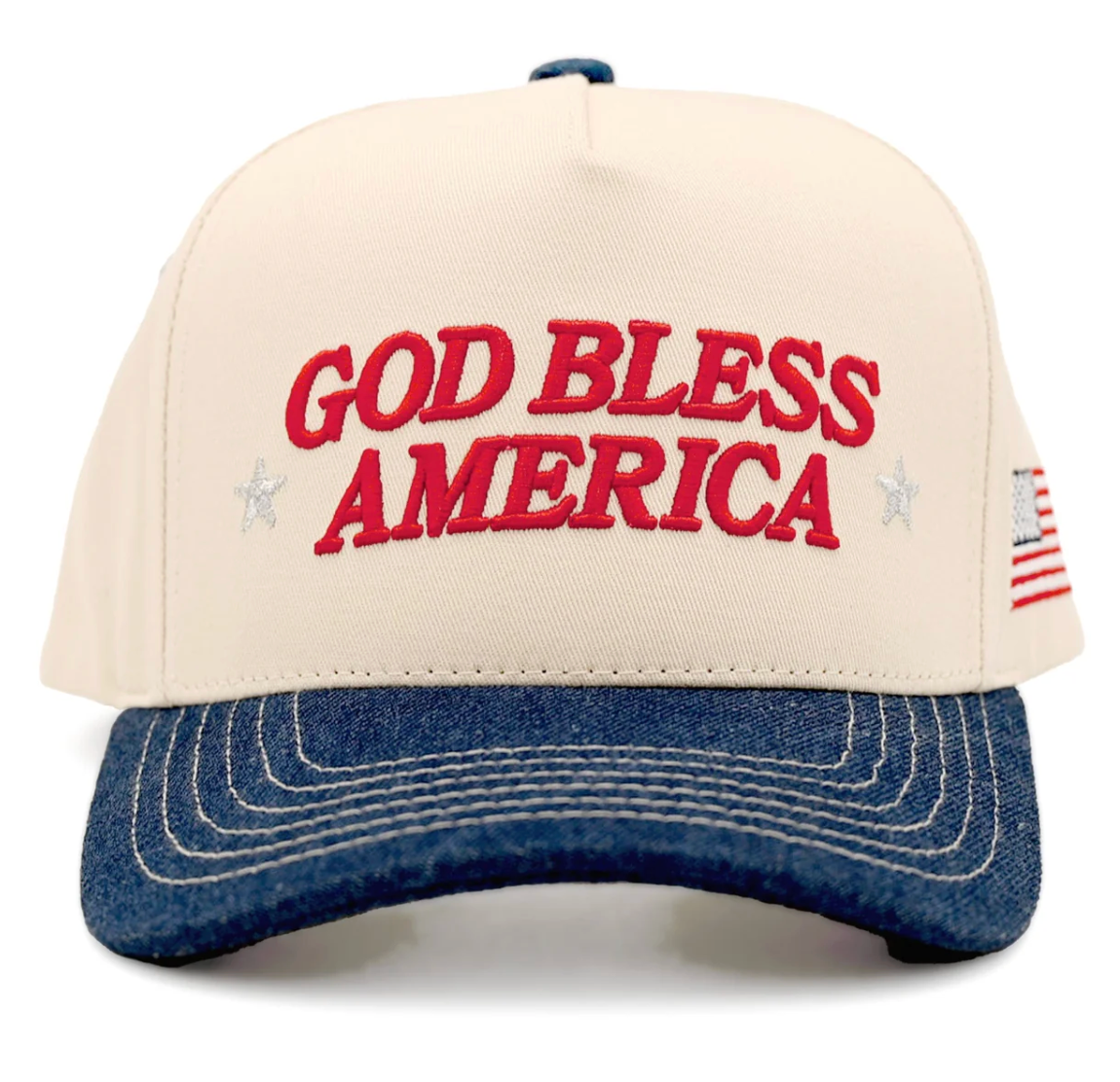 God Bless America Embroidered Trucker Hat