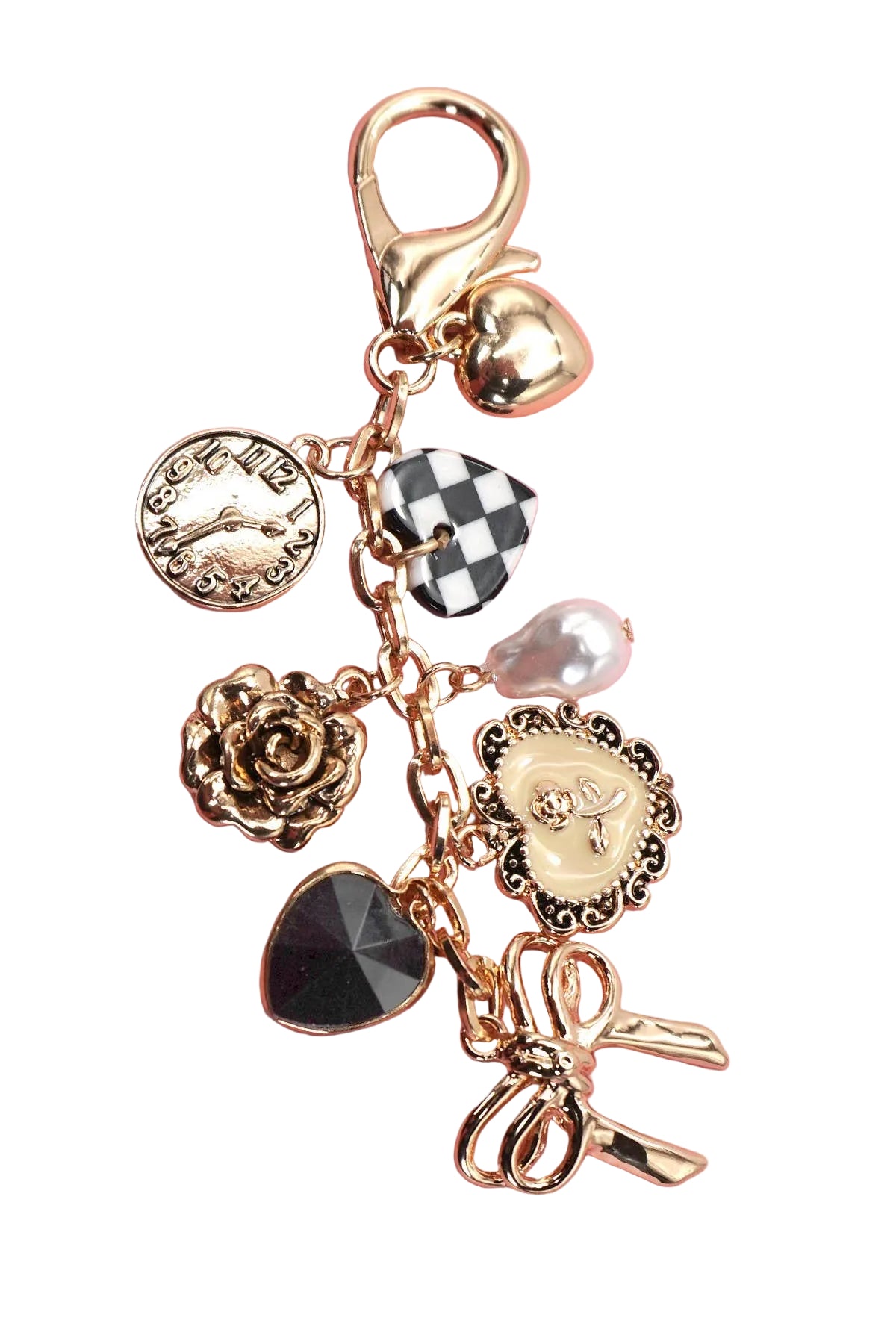 Checker Heart Bag Charm