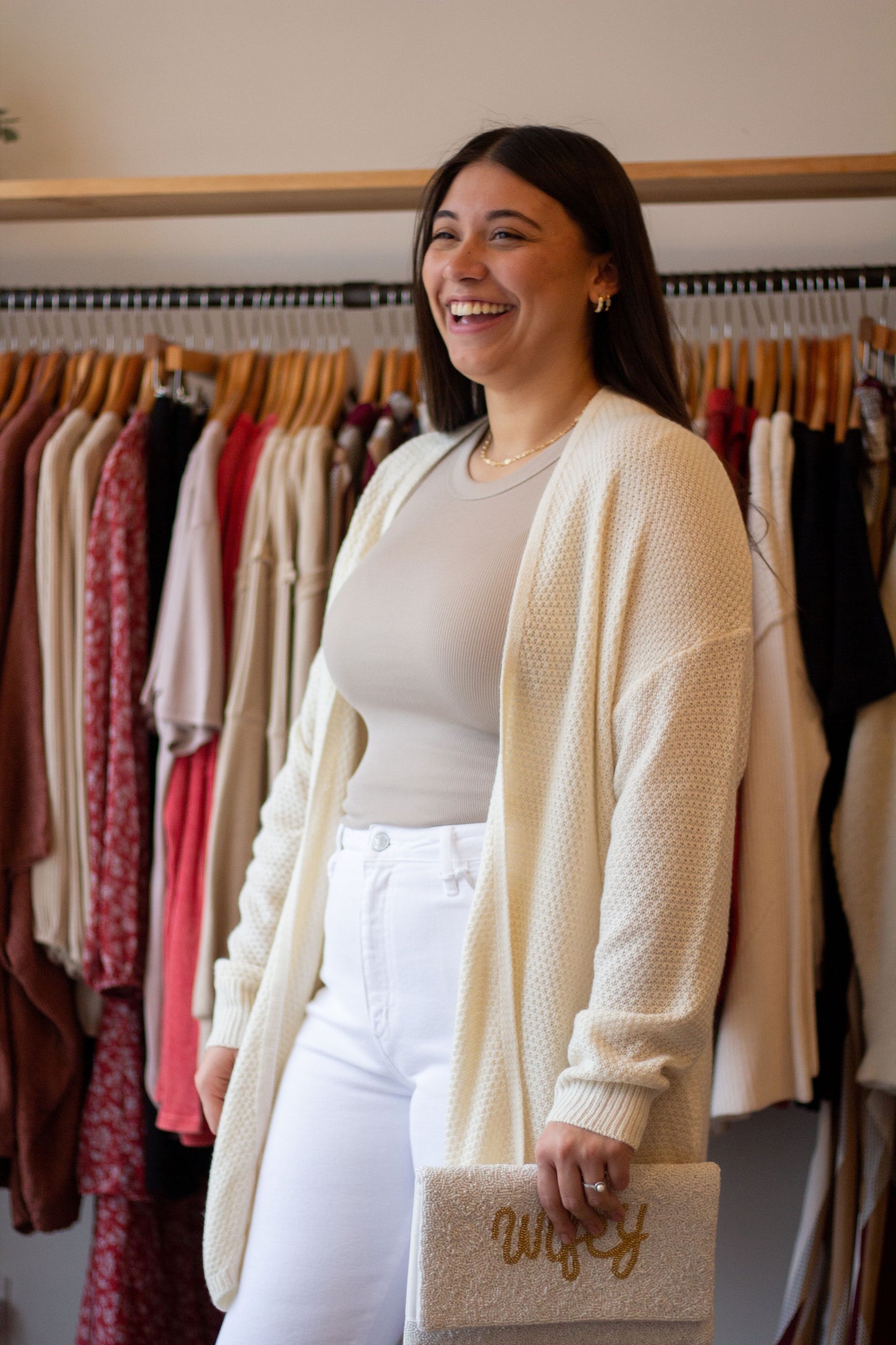 Textured Midi Cardigan