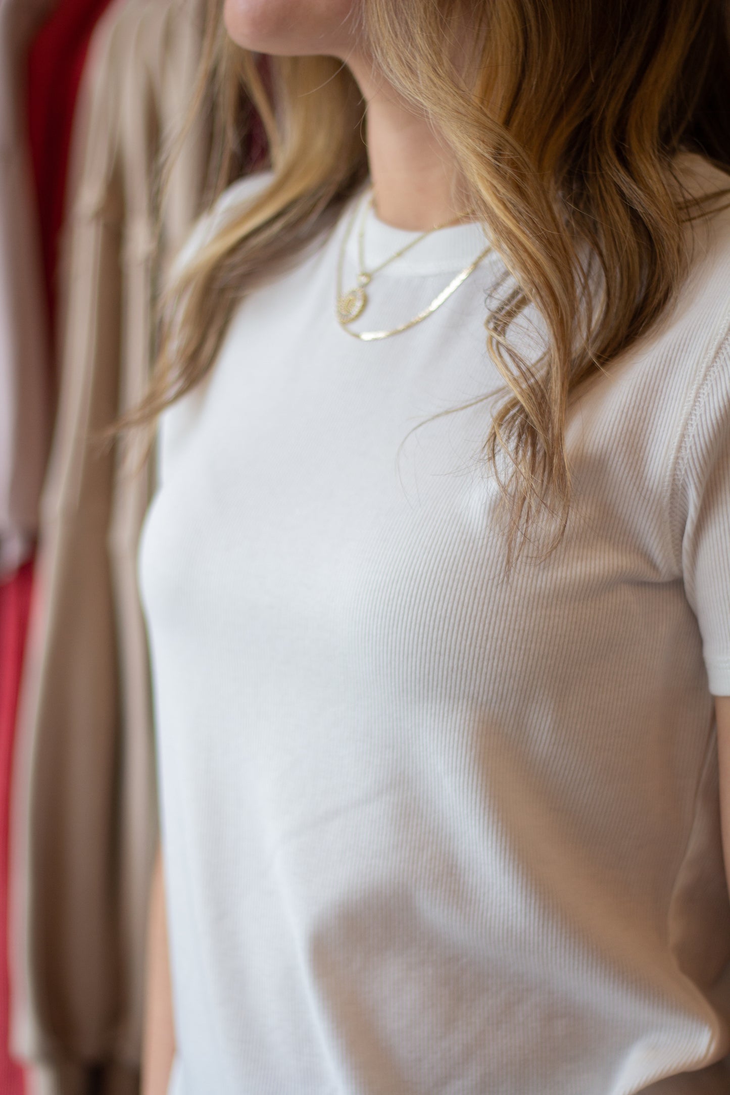 Ribbed Knit T-Shirt