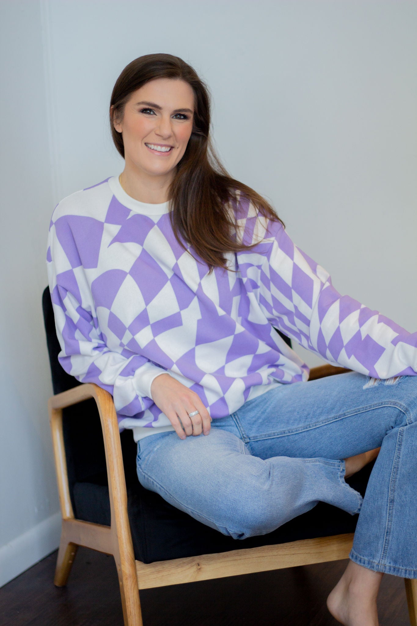 Checkered Oversized Sweatshirt