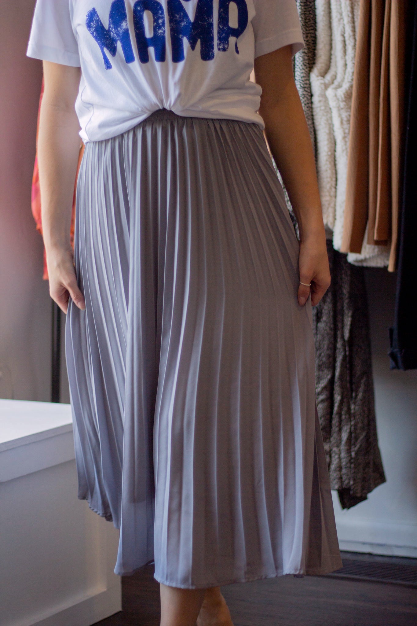Pleated Chiffon Maxi Skirt