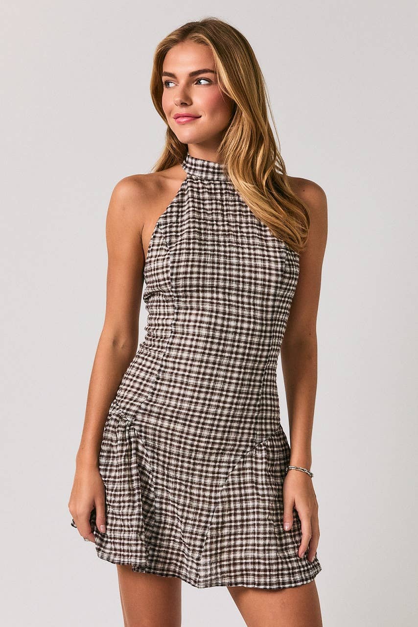 Halter Flare Mini Dress
